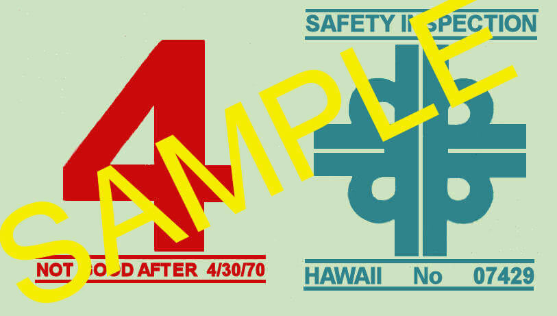 (image for) 1969-70 Hawaii Inspection Sticker